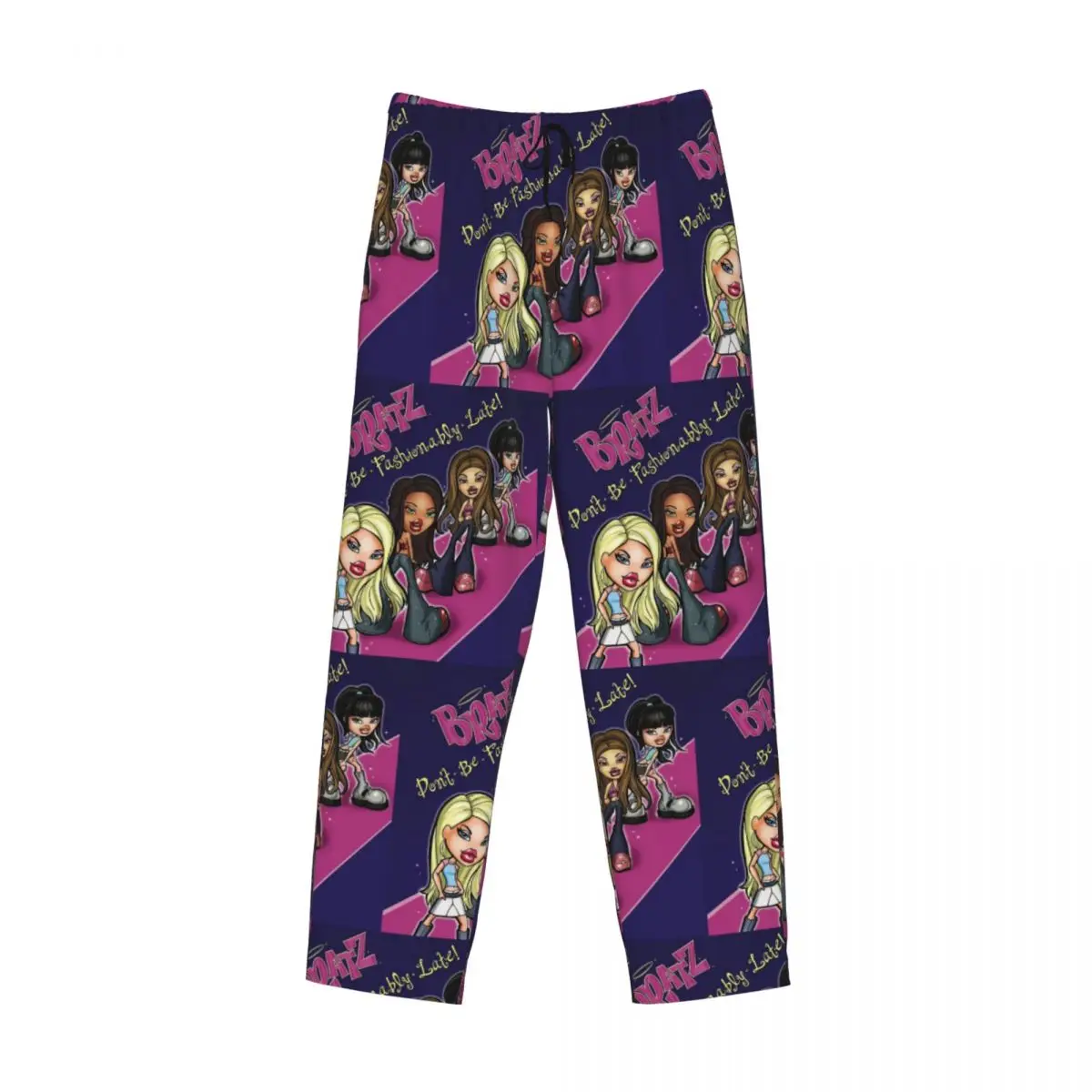 Custom Print Bratz Rock Angelz Pyjama hose für Männer Cartoon Manga Anime Schlaf Nachtwäsche Hosen mit Taschen