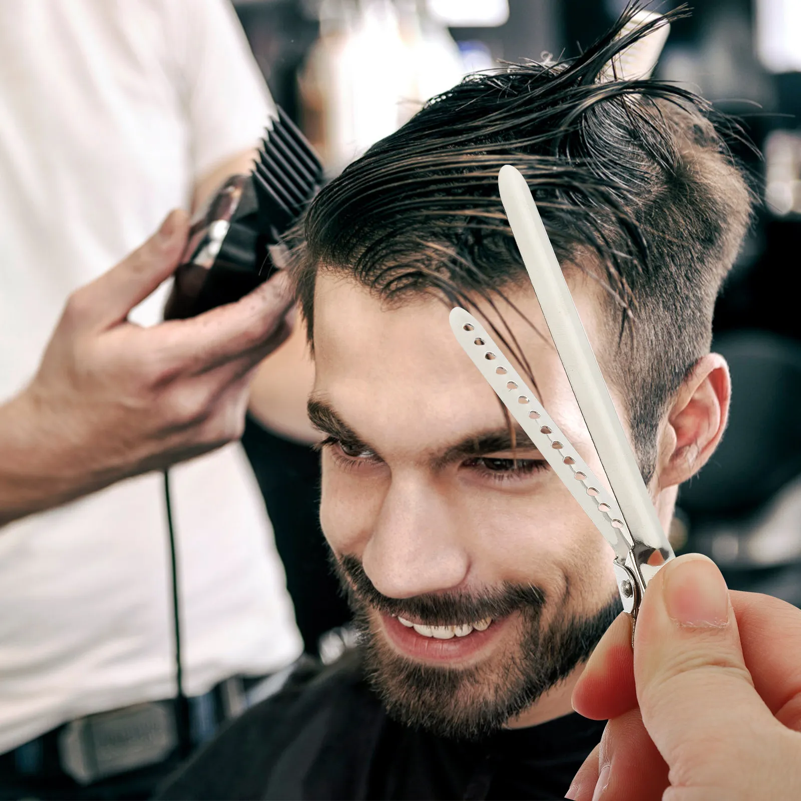 

12Pcs Rustproof Aluminum Sectioning Clips Barber Hair Clips for Cutting Styling Salon Home Use Non-Slip Hairdressing Tools