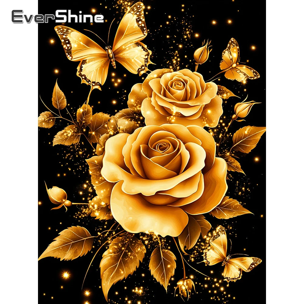 1PC frameless  Diamond Painting Rose Picture Of Rhinestones Embroidery Flower New Arrival Craft Kit Mosaic Butterfly Handmade Gi