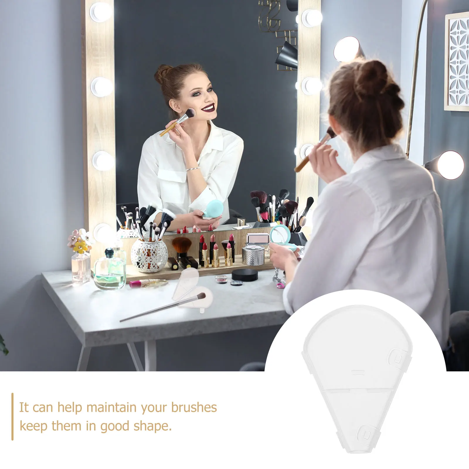 

10pcs Highlighter Brush Protector Covers For Makeup Brushes Reusable Storage For Fan Small Medium Brushes Protective Caps