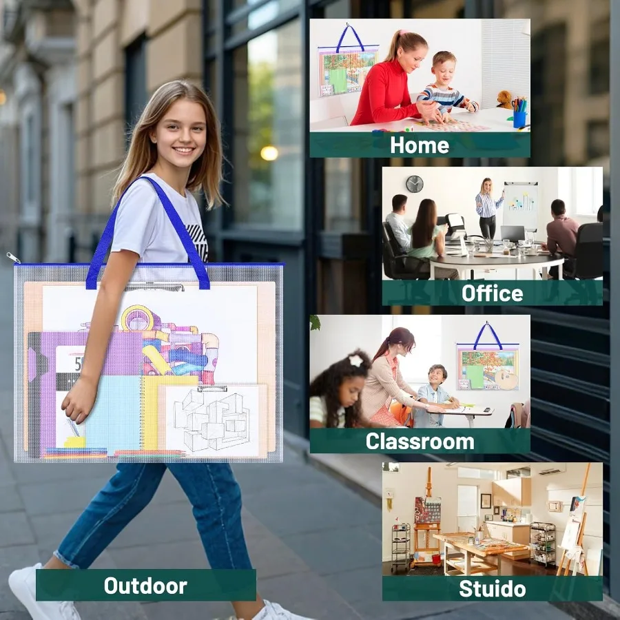 Pinnwand-Poster-Aufbewahrungstasche, Kunst-Portfolio-Tasche für Kunstwerke, Kunstwerke, Aufbewahrungskoffer für Poster, Pinnwand-Displays, Scrapb