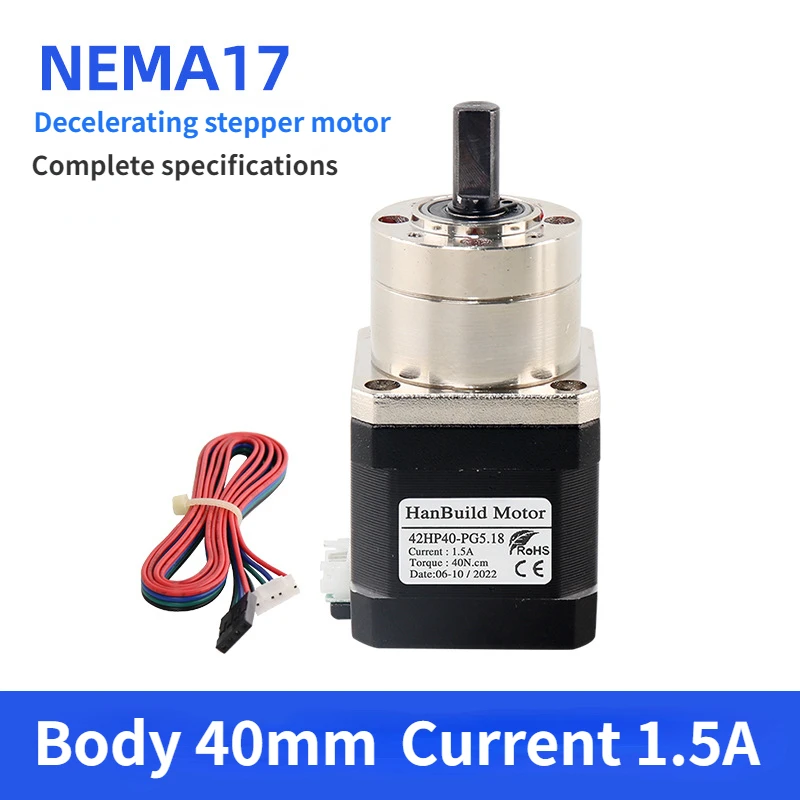 

Stepper Motor 42 motor Extruder Gear Nema17 Stepper Motor 17HS4401S-PG Ratio 5.18:1 Planetary Gearbox for CNC milling machine