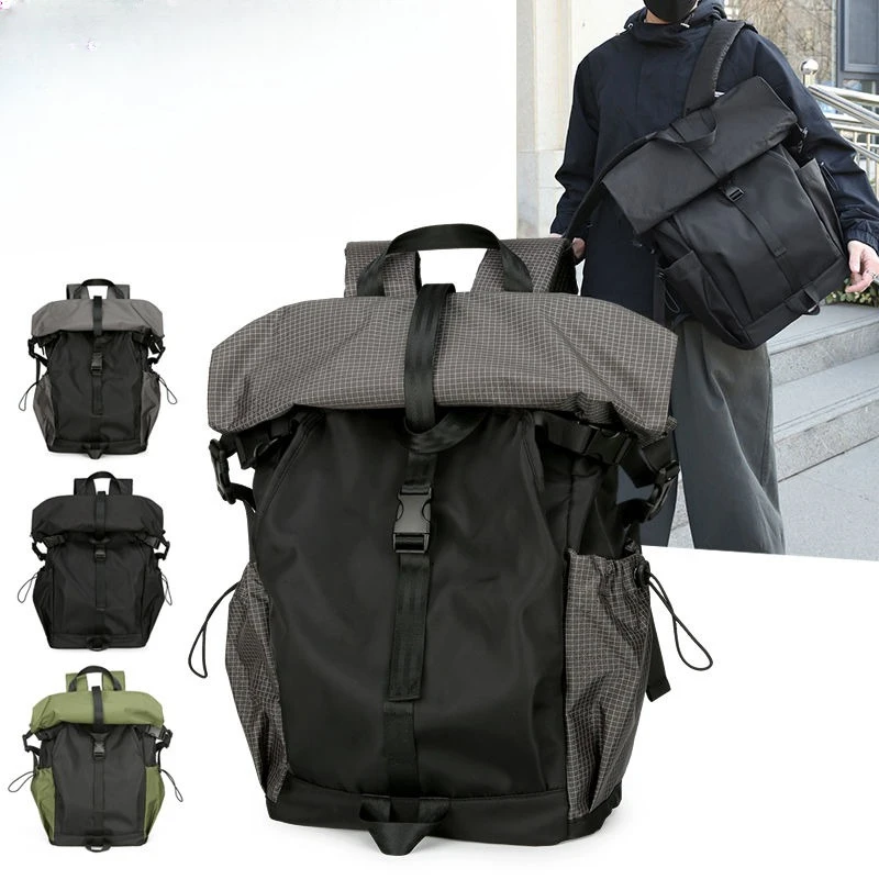 

Sports Outdoor Mountaineering Ride Backpack Folding Roll-up Shoulder Bag Men's Functional Travel Male College Student Schoolbag