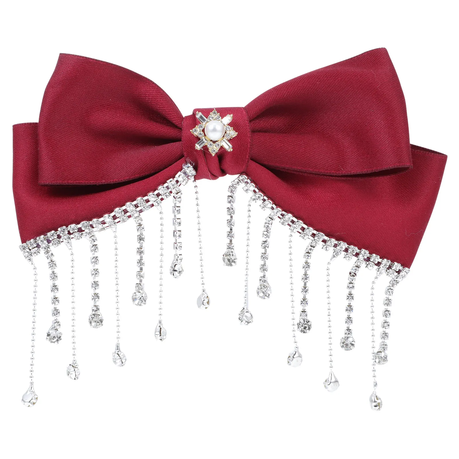 

Red Bowknot Hair Clip for Women Girls Elegant Decorative Hairpin with Sparkling Rhinestones Perfect for Wedding Birthday Party