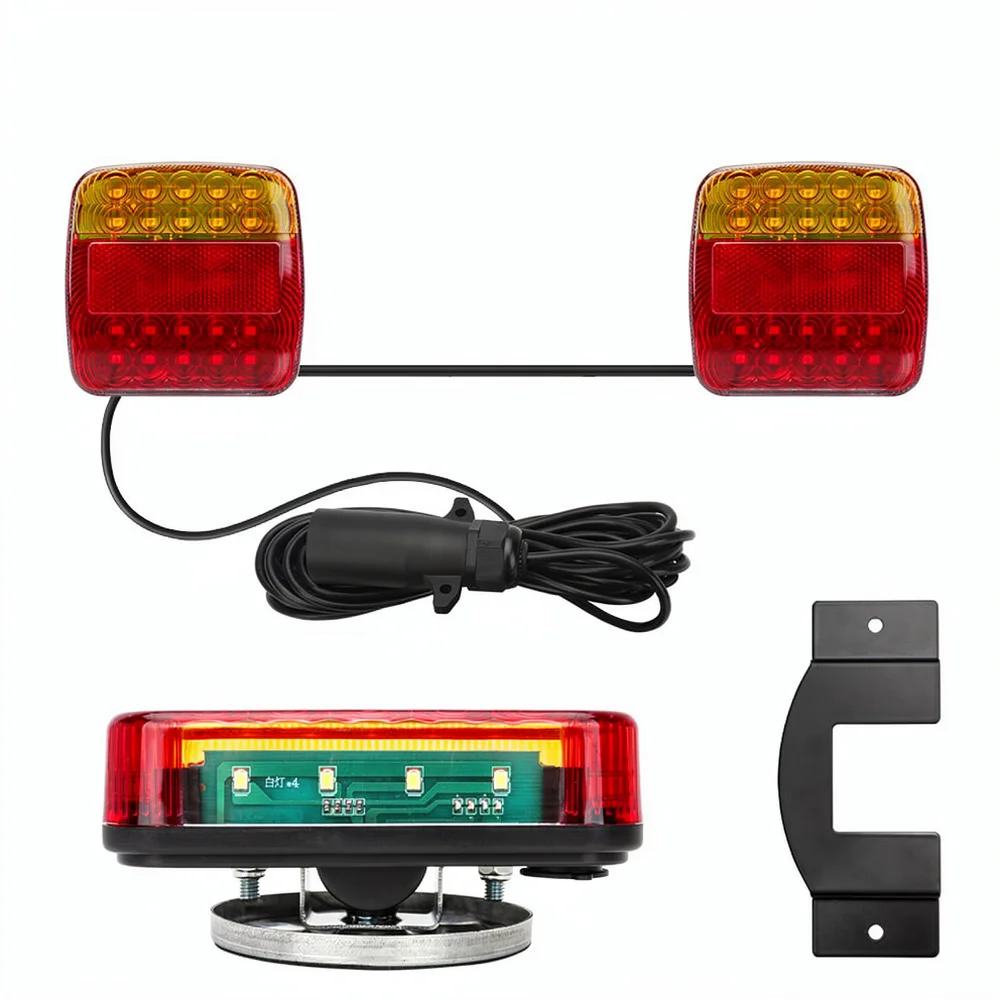 High Performance Wireless LED Trailer Tail Light Magnetic Rear Brake Signal Indicator For Lorry Truck Caravan Safety Lamp