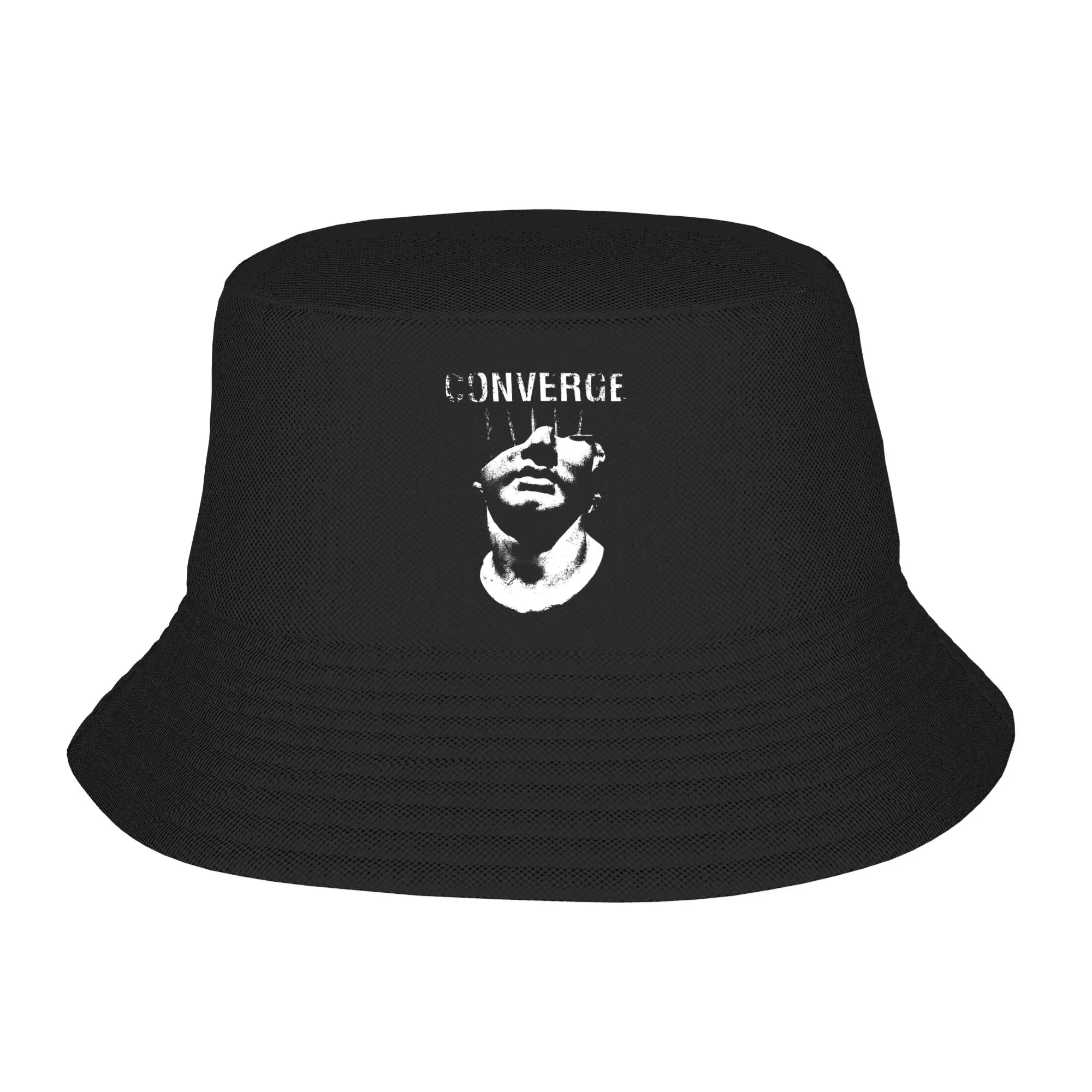 Converge Vintage  Bucket Hat  Hip Hop Fisherman Caps For Men Women Korean Hunting Sun Hats Foldable Design Cap