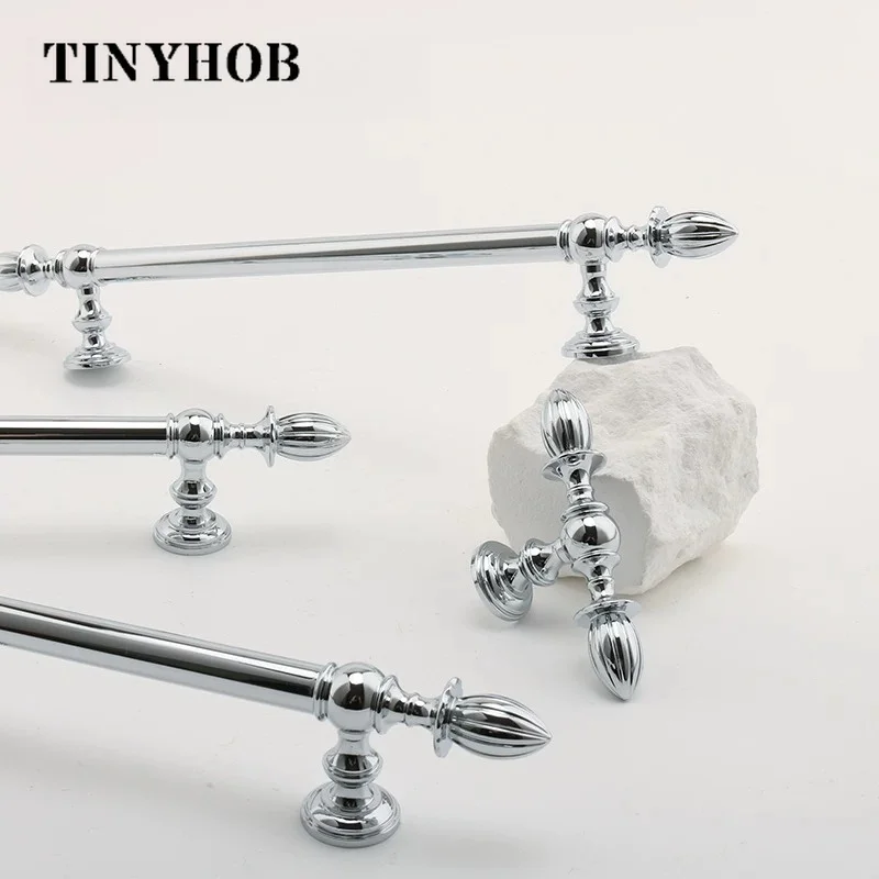 Solid Brass Cabinet Pulls Polished Gold/Chrome French Style Kitchen Cupboard Handles Drawer Knobs Wardrobe Furniture Hardware