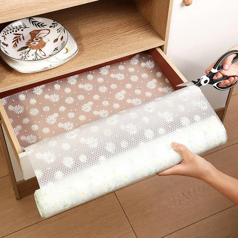 Cuttable Anti Slip Fridge Liner Moisture Proof Oil Dust Resistant Easy Clean Non Sticky Cabinet Drawer Mat