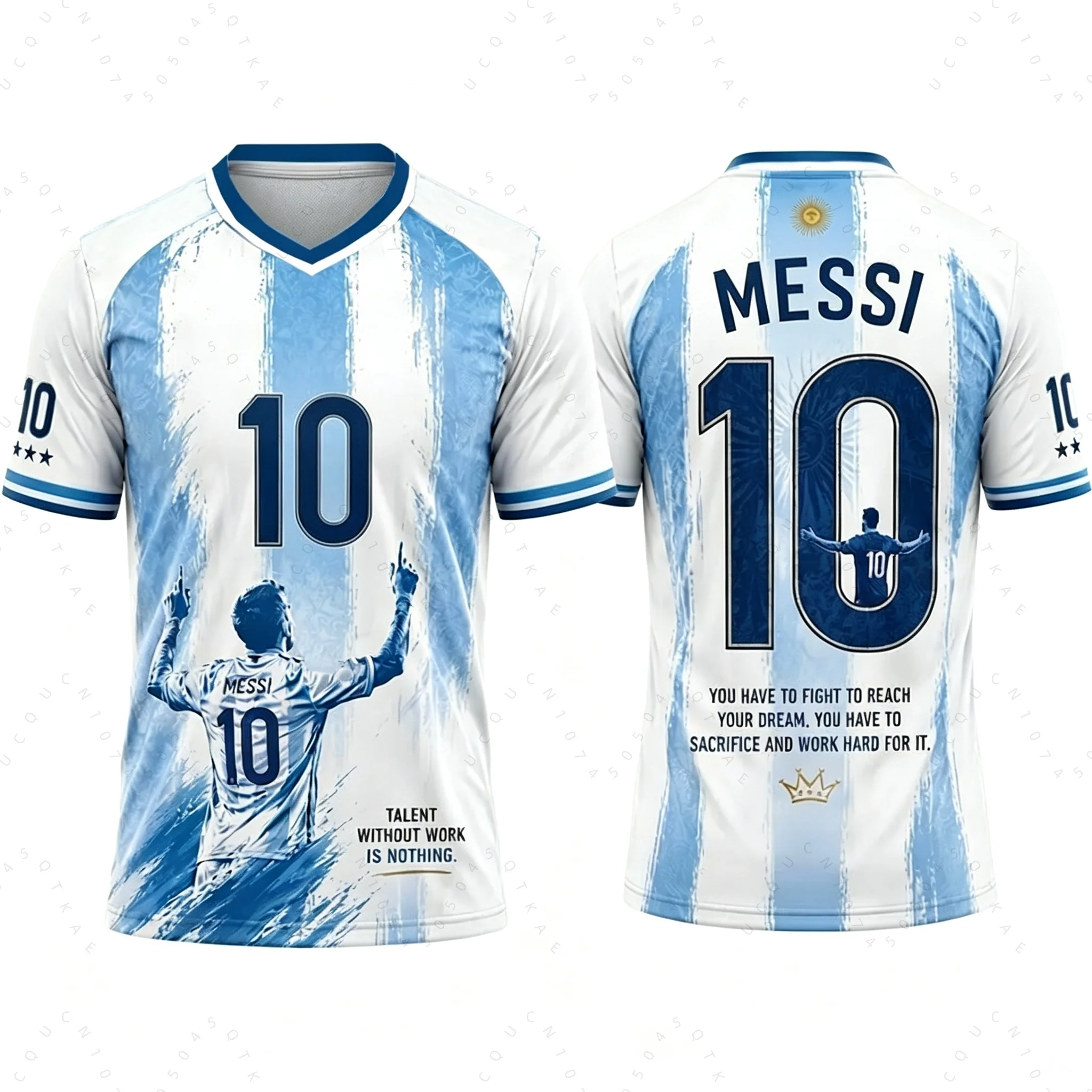 2026 Summer Messi No.10 Football Jersey Fan Commemorative Gift Summer Sports Men's T-Shirt Kid's Clothing Tee Woman Work Clothes
