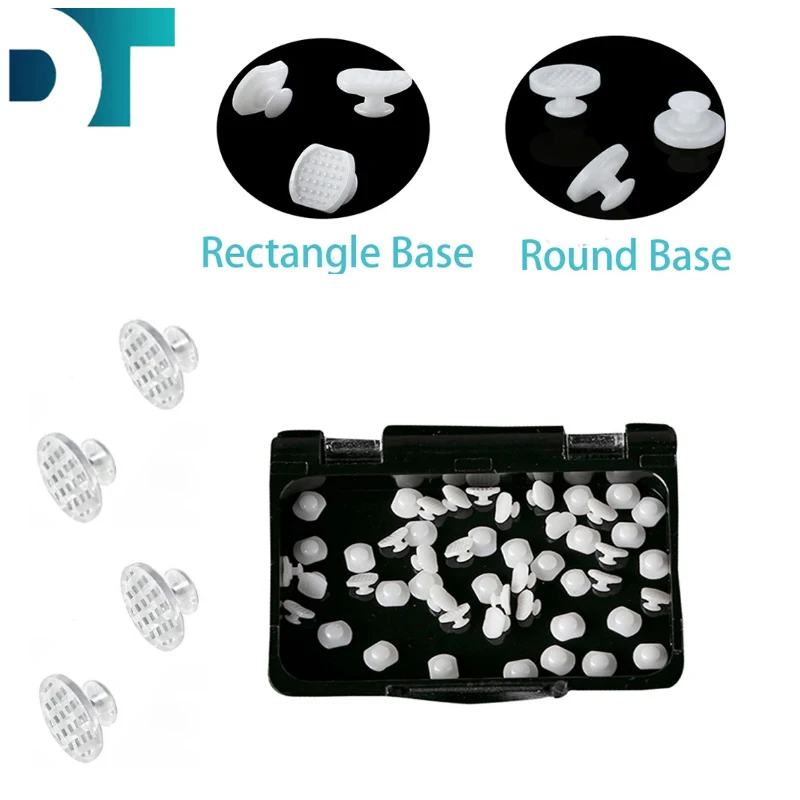 

Dental Orthodontic Lingual Buttons Bondable Composite Round /Rect Clear Ceramic Dental Products 50pcs/Box