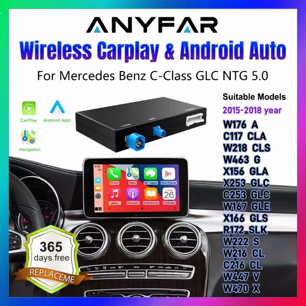 Wireless CarPlay Android Auto for Mercedes A B C CL S CLA CLS CLASS GLA GLS GLC GLE V250 V260 Sprinter NTG5.0 Screen