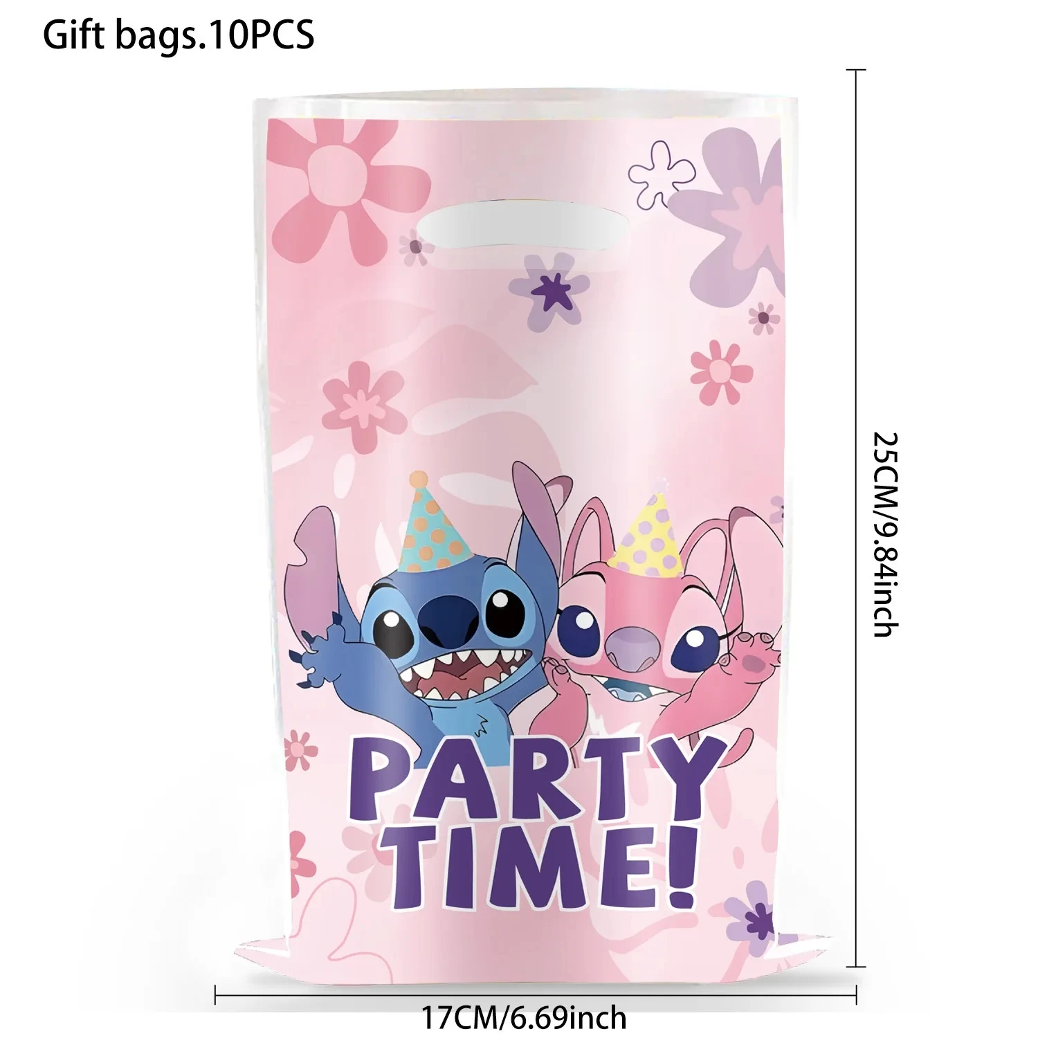 Lilo 스티치 파티는 핑크 엔젤 Goody Bag Pinata 필러를 선호합니다 어린이 생일 기념품 장식 파티 선물 용품 Sticke