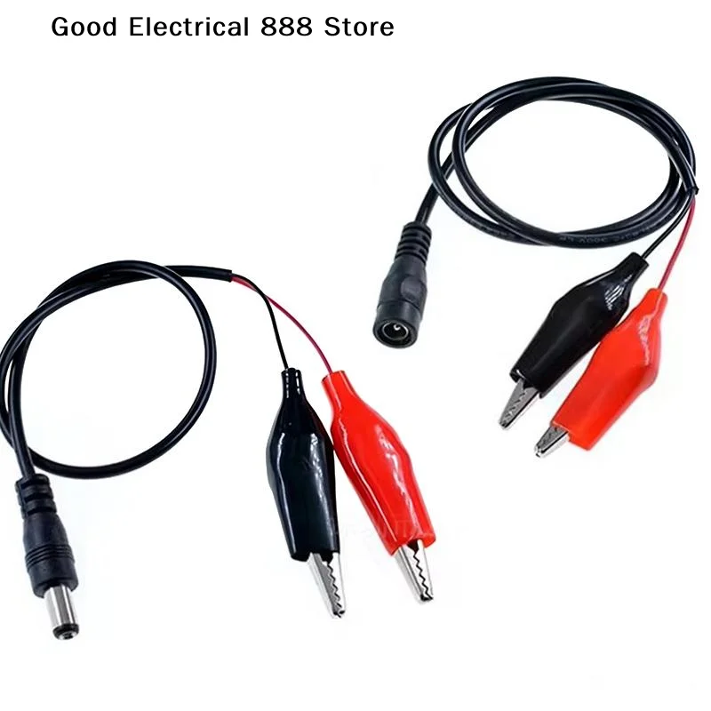 【G】2 Alligator Clip To 1 Male Or Female DC Power Plug Connector Adapter DC 5.5*2.1mm Clips Crocodile Test Leads - view 6