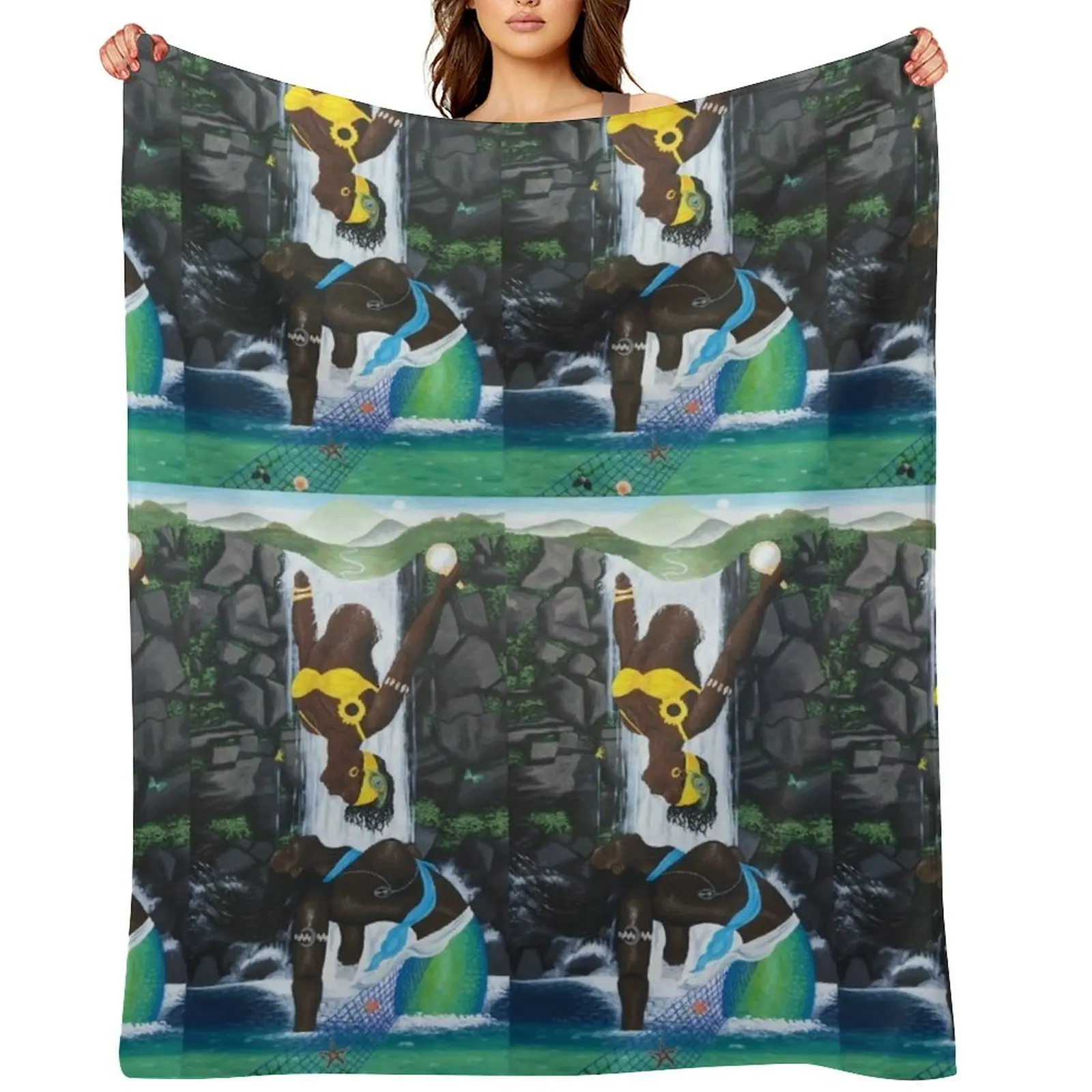 

Oshun and Yemaya Throw Blanket halloween Luxury St Decorative Throw Soft Beds Blankets