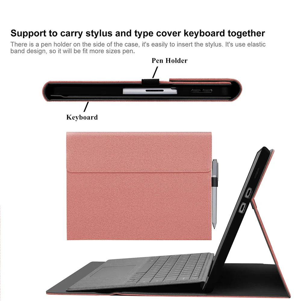 Surface Pro X Case Cover for Microsoft Surface Pro X 13" with Stylus Pen Holder Multiple Angle Adjustment Folio Stand Protective