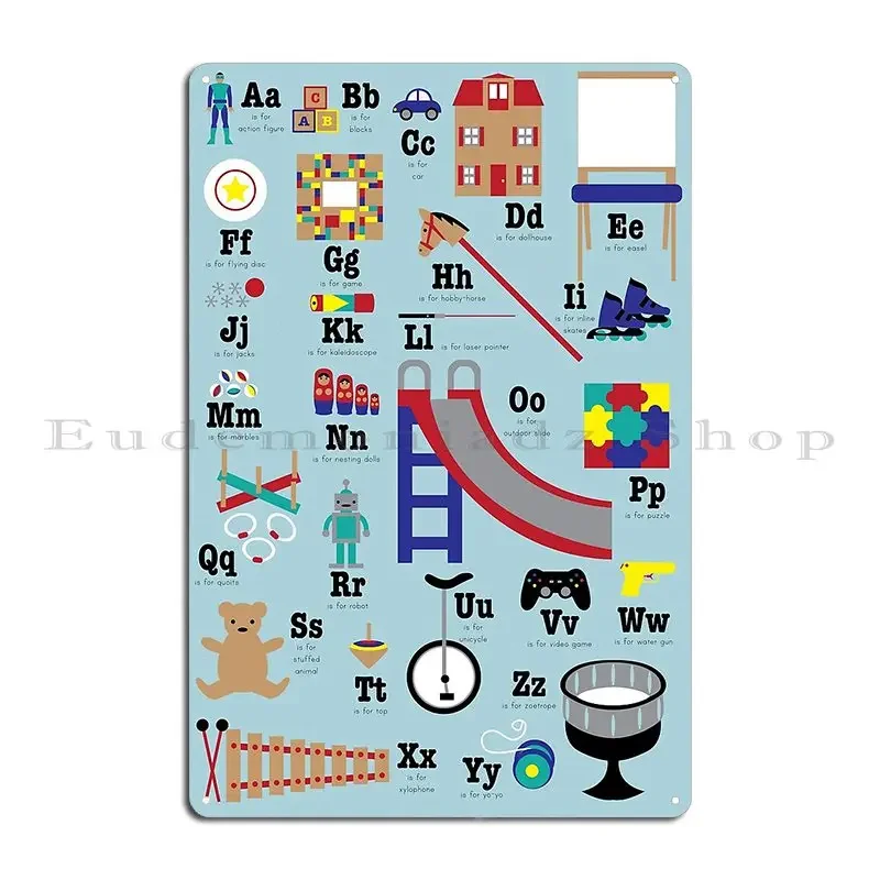 Toys And Games Alphabet Metal Plaque Designer Living Room Painting Wall Cave Retro Tin Sign Poster