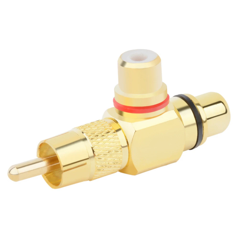 Vergulde Rca Mannelijk Naar 2 Vrouwelijke Rca Splitter Adapter Av Video Audio T Plug Rca 3 Way Plug R Connector