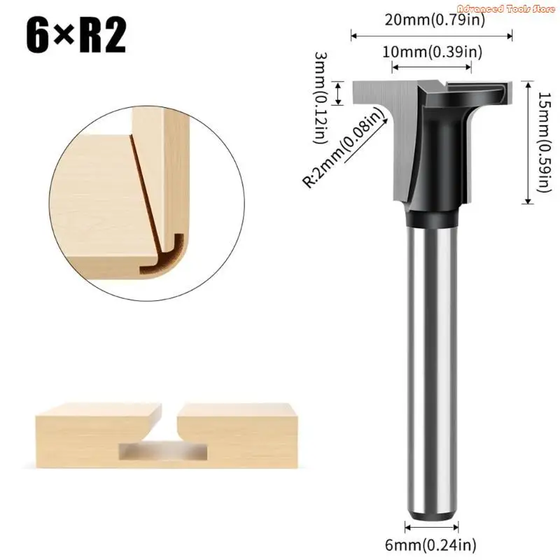 1/4inch Shank Carbon Crystal Plate Arcs Bending Routers Bit T-half Round Flat Slotted Cutter Woodworking Tool W91B
