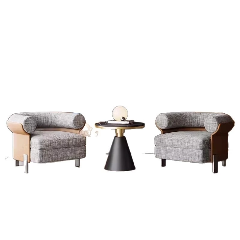 

Exhibition hall reception table and chair combination light luxury negotiation one table and two chairs