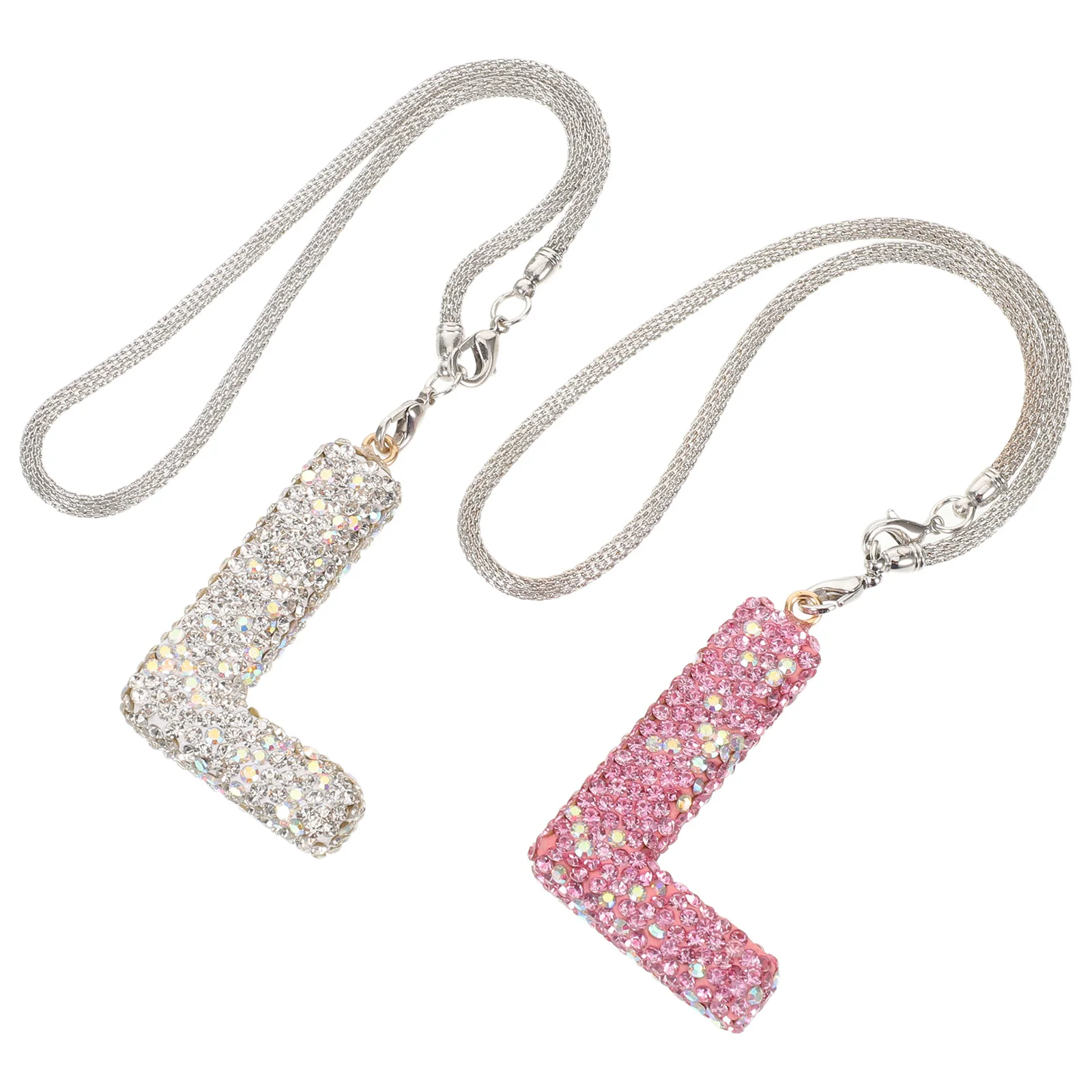 

2Pcs Car Interior Hanging Pendant Butterfly Bow Rhinestone Charm Pink Ab Crystal Rearview Mirror Decoration for Women