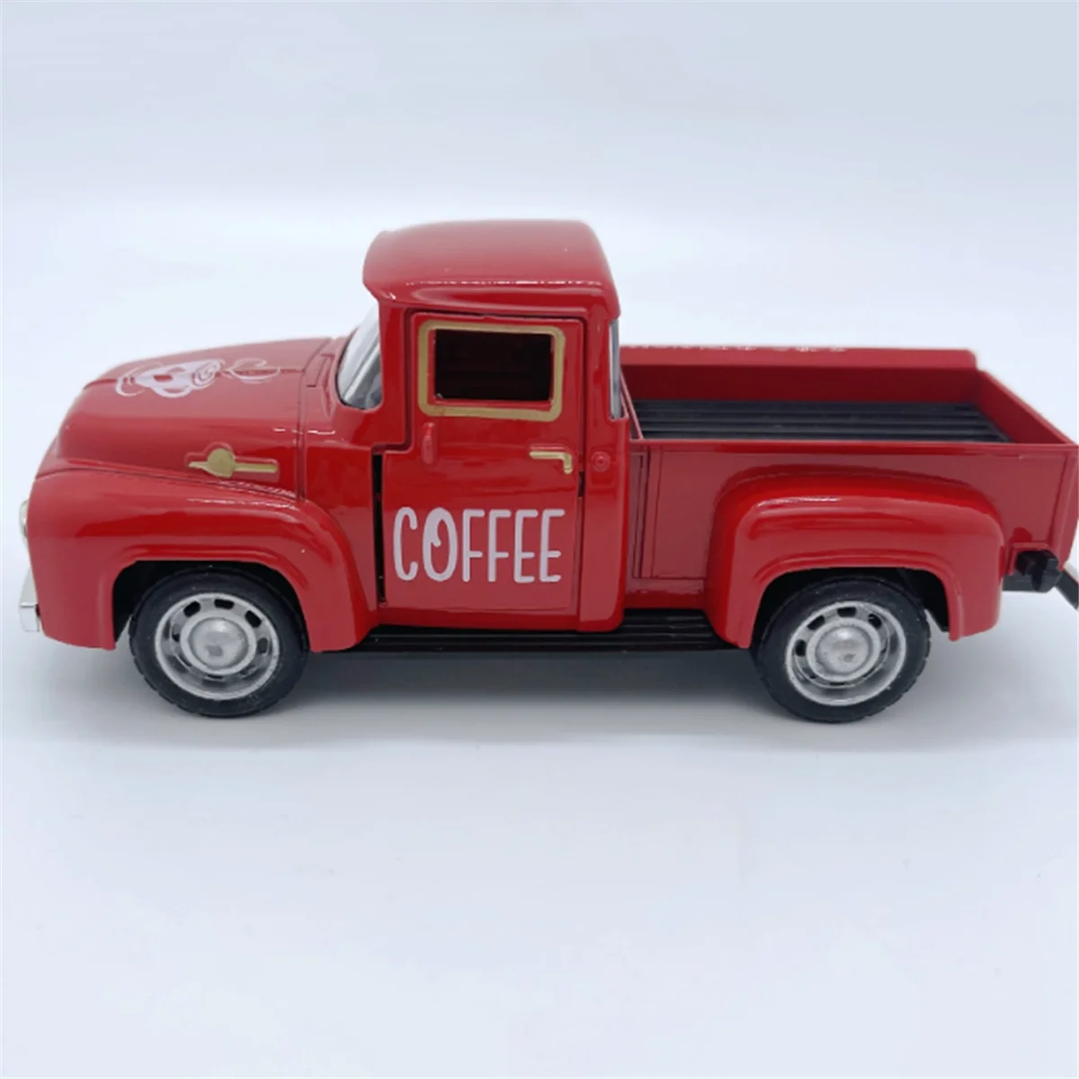 Coffee Bar Metal Truck Retro Pickup Mini Diecast Truck for Farmhouse Coffee Station Table Top Decor(Red)