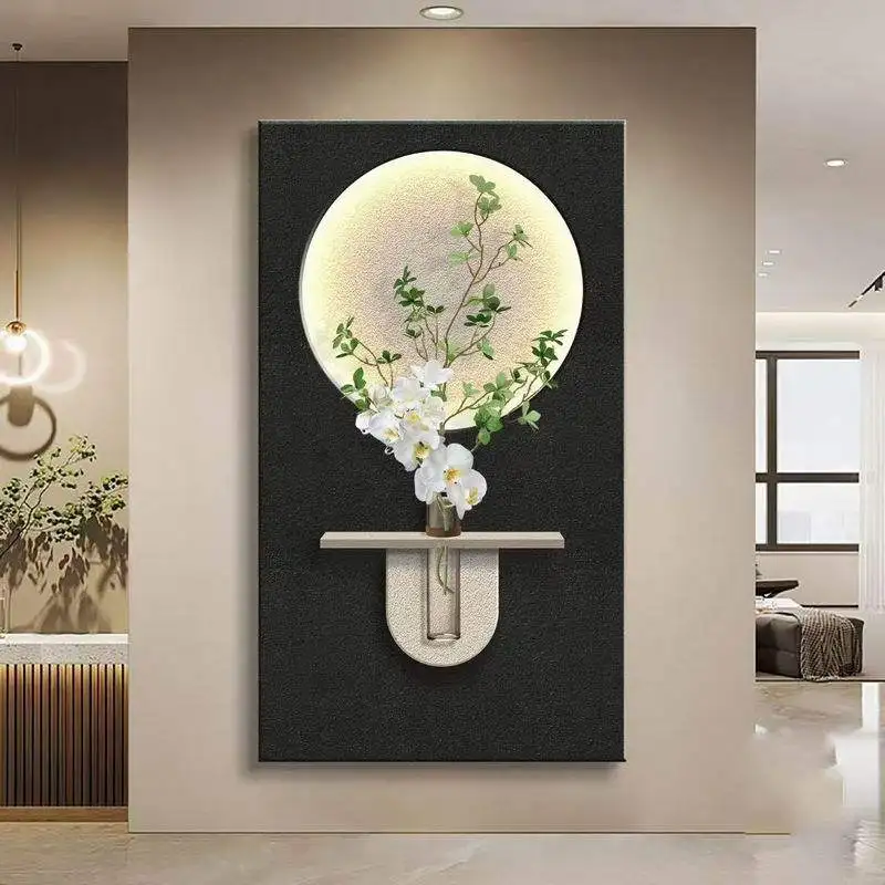 LED backlit sandstone wall art 3D relief decorative painting size suitable for living room bedroom corridor home decoration