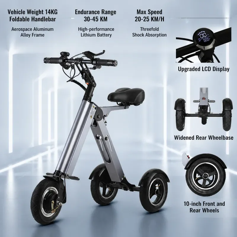 Ultra Light Electric Vehicle Small Folding Battery Car Household Adult Electric Scooter Tricycle Parent Child Car