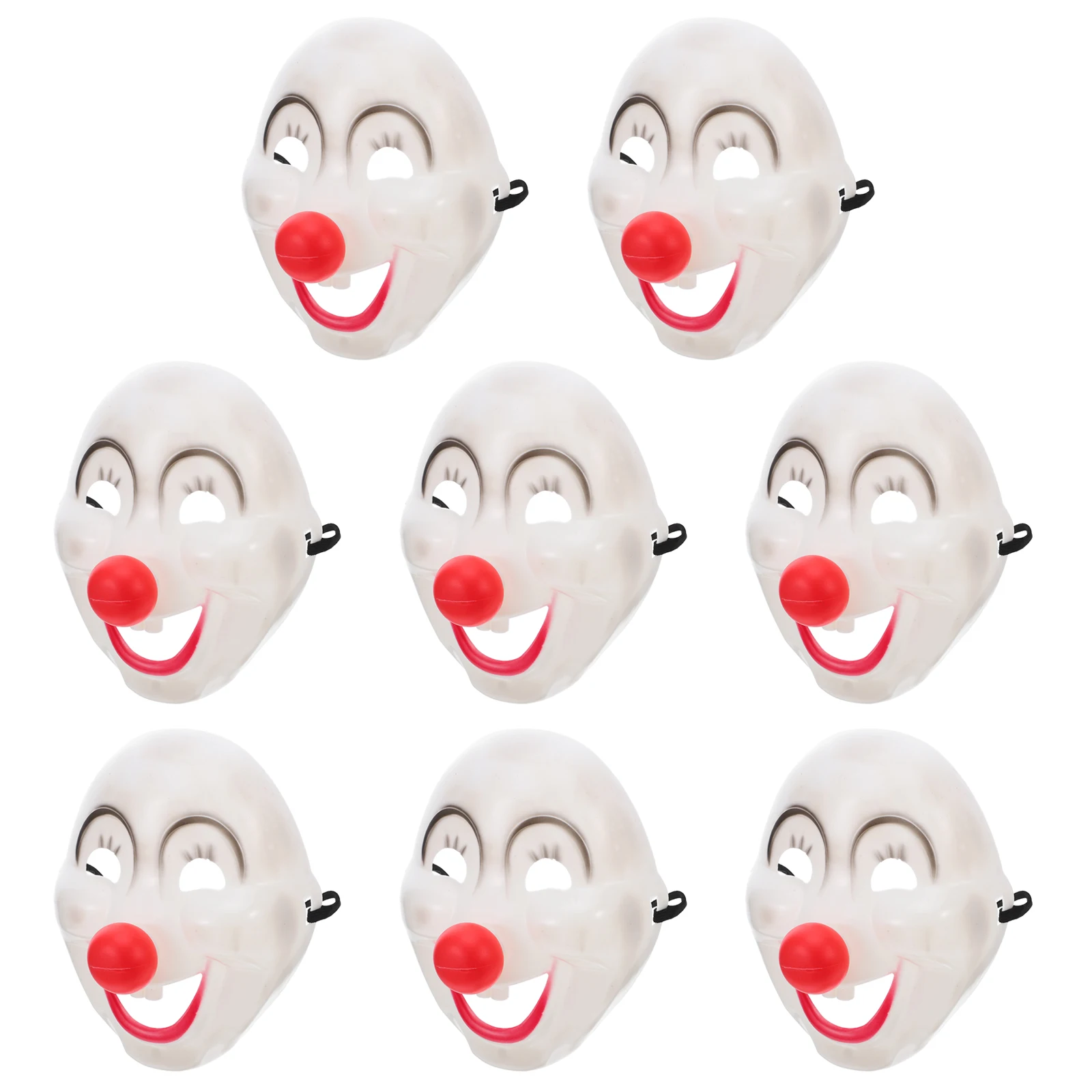

8pcs Party Masks Adult Clown Costume Carnival Full Face Pvc Mask Reusable Lightweight Plastic Costume Mask For Halloween Mardi