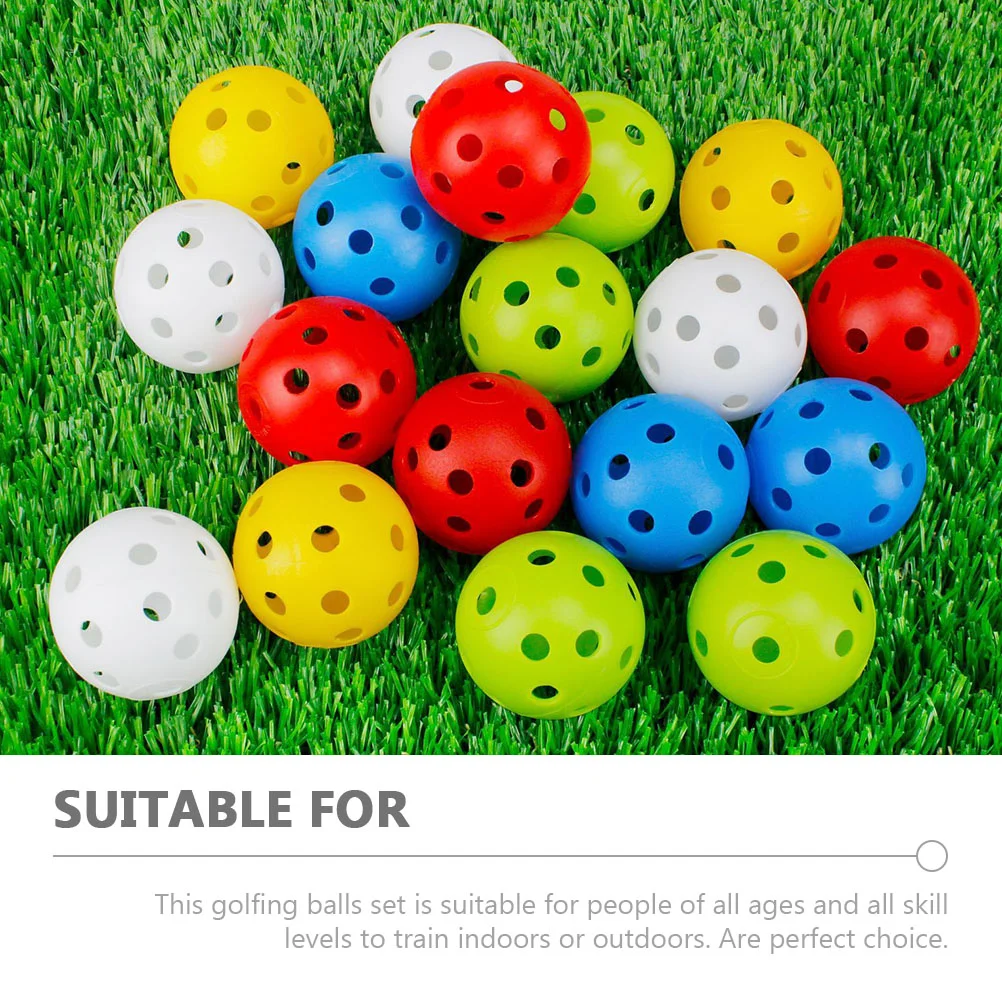 50 Pcs Hollow Practice Ball Golf Balls Colored Batting 420X420X420CM Plastic Indoor Golfs Golfing