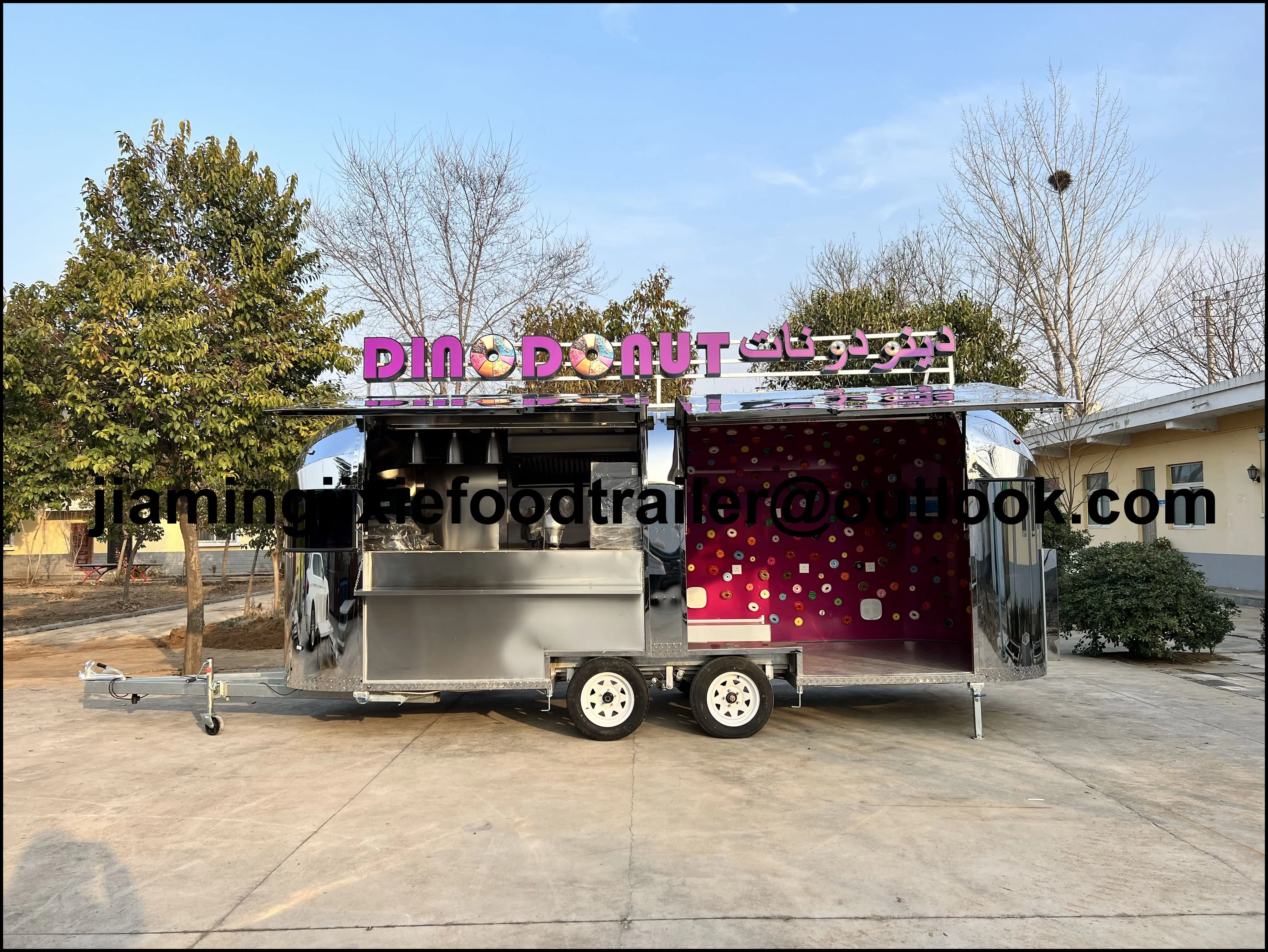 

Stainless Steel Outdoor Mobile Food Trailer China Fast Food Cart Ice Cream Food Truck Fast Full Kitchen for Sale