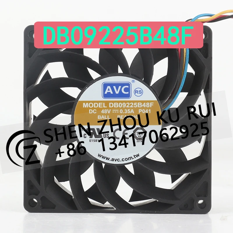 

Вентилятор охлаждения AVC 48В 0.35А переменного тока, 9225, 9 см, 4-проводной, с ШИМ-управлением температурой, для серверного корпуса, шарикоподшипник, DB09225B48F, 92X92X25ММ