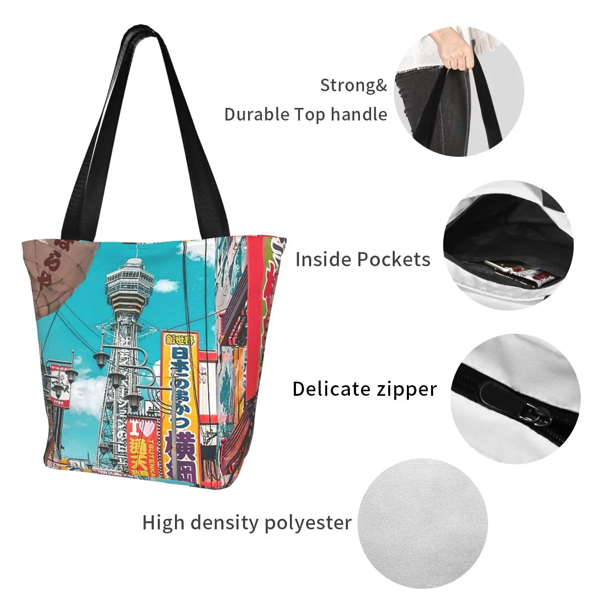 Anime Osaka Blues Mouse Pad Shopping Bag Aesthetic Cloth Outdoor Handbag Female Fashion Bags