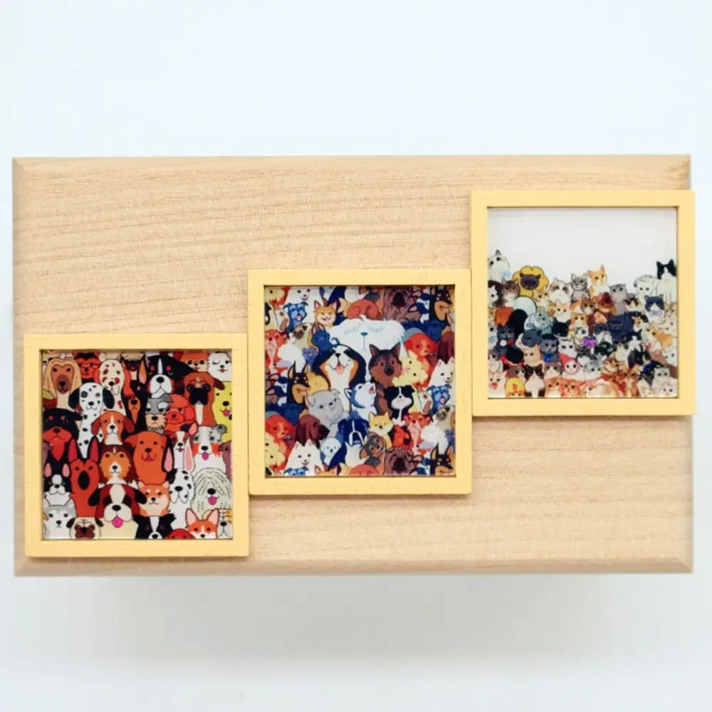 

Wooden Dollhouse Mini Frame Mural Square for 1/3, 1/6 BJD Wall Painting Miniature Dollhouse Modern Style Illustration Children