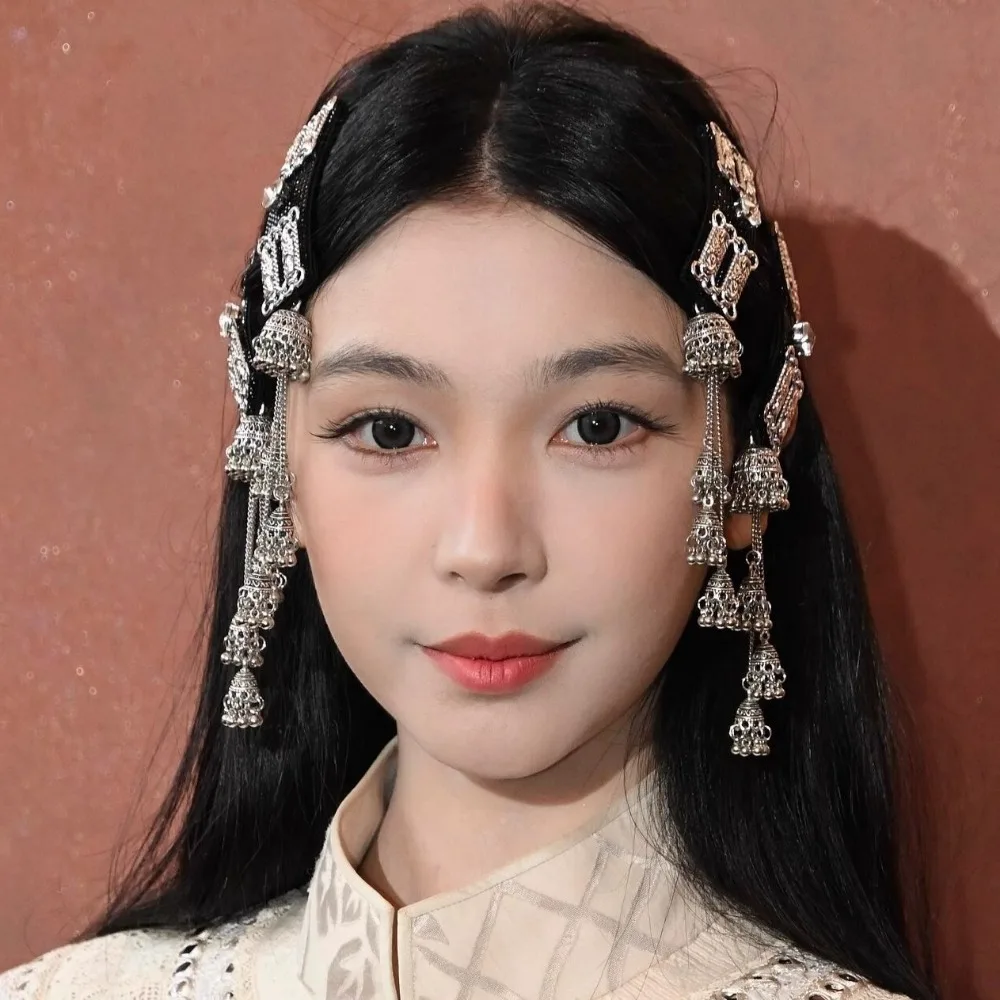 New Chinese-style Silver Fringed Hairpin for Women's High-end Bangs and Ethnic Style Hairpin on The Side Photoshoot Accessories