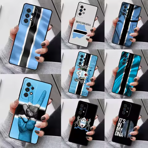 Botswana Flag Phone Case For Samsung Galaxy S23 S21 S20 FE S24 S22 Ultra Note20 S10 S9 S8 Plus A40 A52 A12 A13 A53