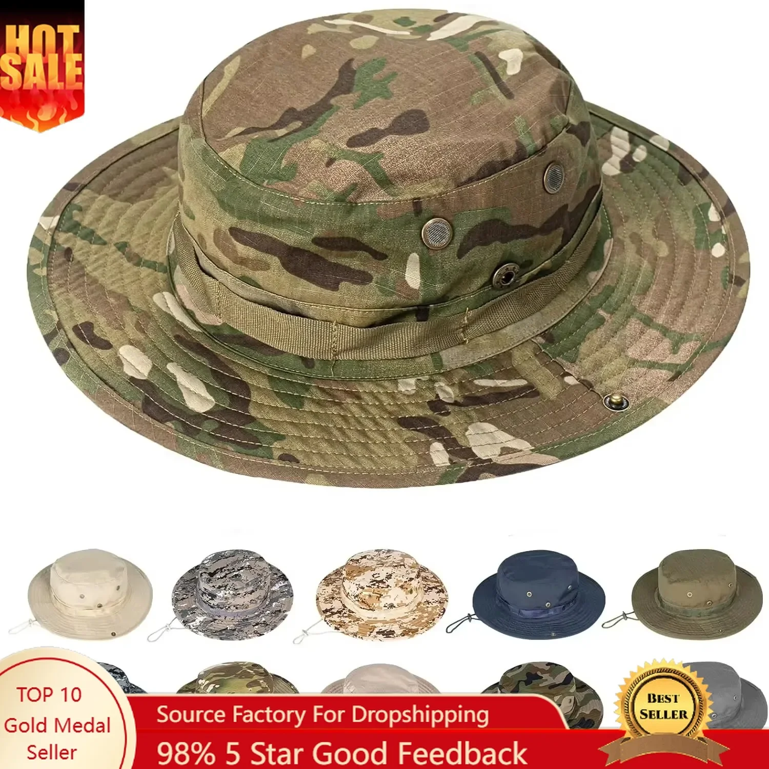 

Rosoz Sun Hats for Men Women Boonie Hat UPF 50+ Bucket Hat Wide Brim UV Protection Fishing Hiking Safari Outdoor Hats Outdoor