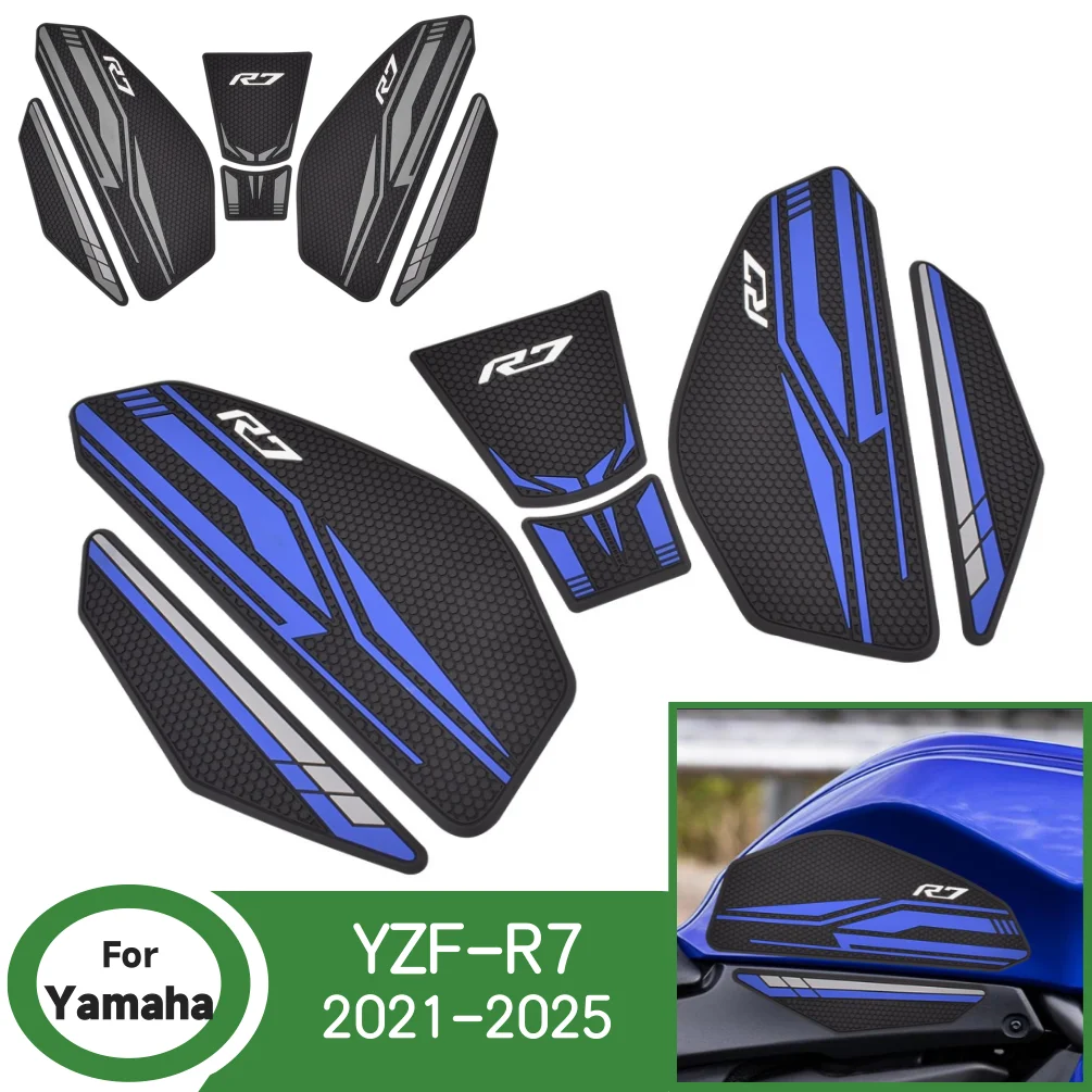 R7 Anti Slip Fuel Tank Stickers Gas Cap Oil Protect Pad For Yamaha YZF R 7 2021-2025 YZFR7 YZF-R7 Motorcycle Decals Accessories