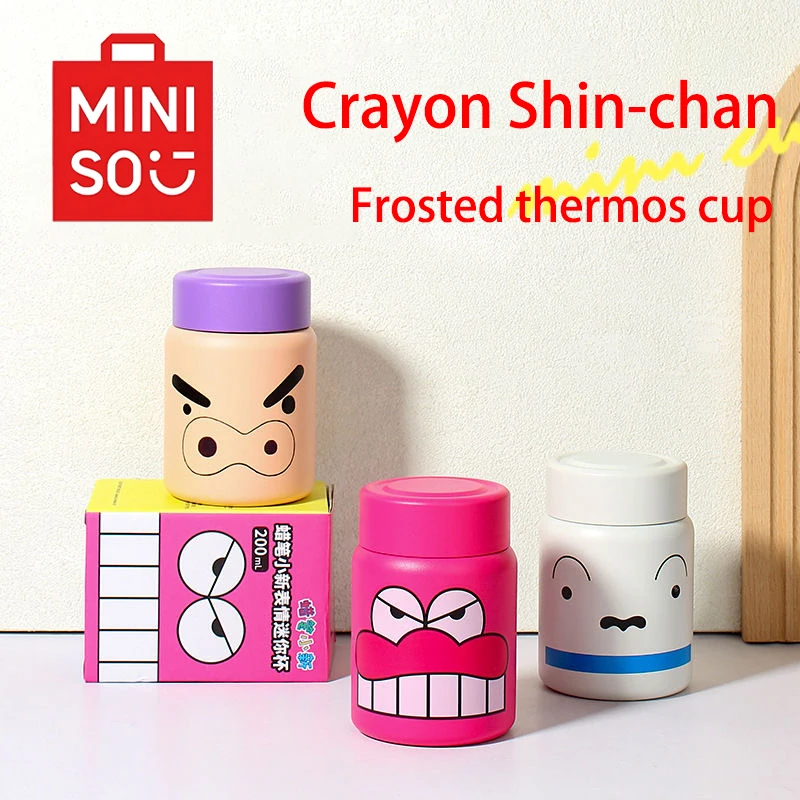 MINISO карандаш Шин Чан мини-чашка-термос милый мультфильм бурибу Уэмон матовая чашка для воды студенческая 200 мл портативный подарок на день рождения