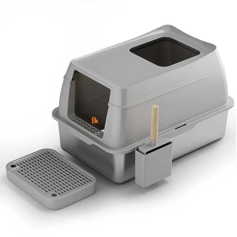 Stainless steel cat litter box large fully enclosed deodorizing cat toilet pet