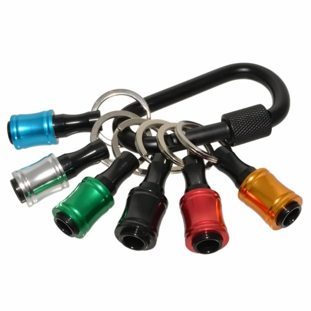6pcs 6pcs Key Chain Adapter Drill Bit Portable Hexagonal Shank Screwdriver Head Holder Handheld Light-weight Hand Tool Outdoor