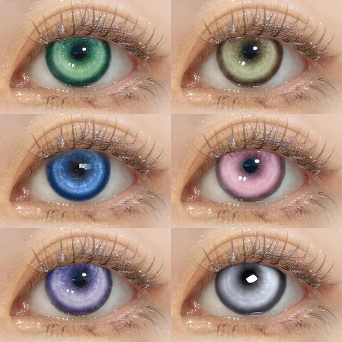 VISUASHOW Lentilles de contact colorées Cyber Cute Anime Cosplay pour usage quotidien, fêtes, Noël – Lentilles souples pour maquillage des yeux et contacts cosmétiques