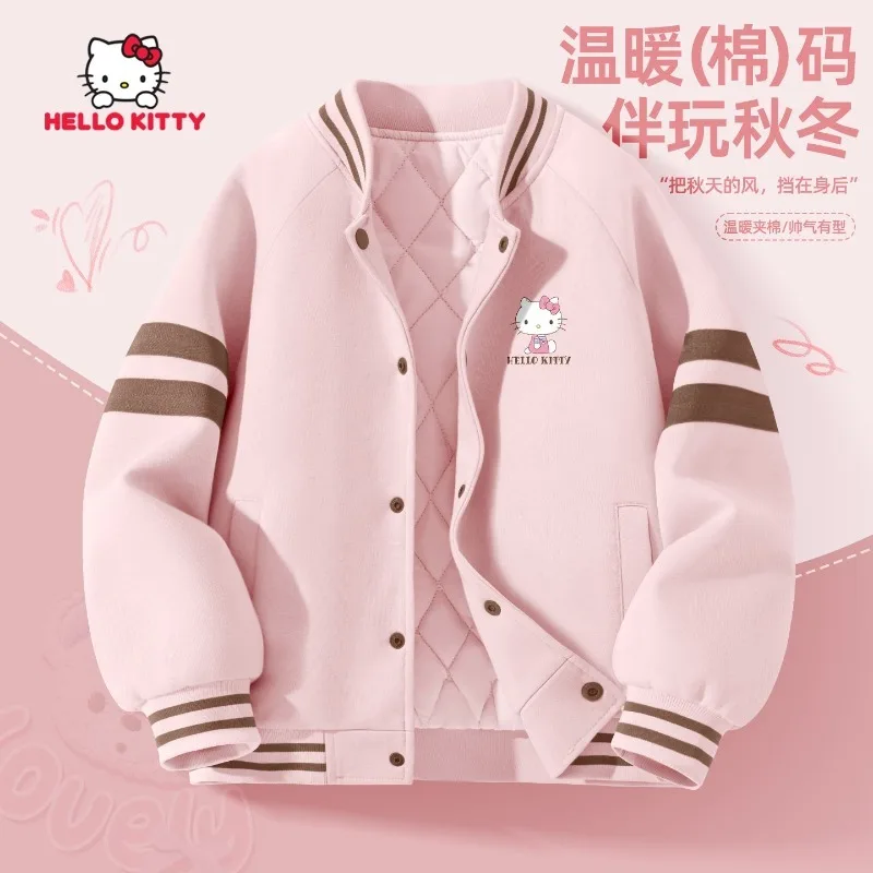 

Kawaii Hello Kitty My Melody Sanrio Children Cute Cartoon Comfortable Warm Jacket Cotton Padded Windproof Coat Gift for Kids