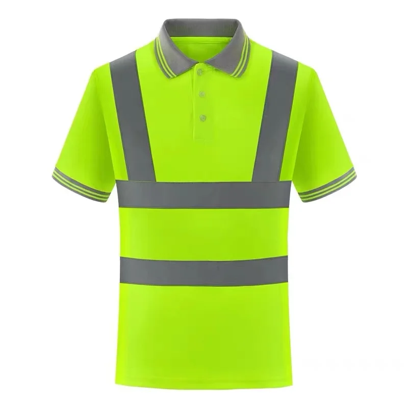 

High Visibility Safety Reflective T-Shirt Breathable Quick Drying Fabric Construction Worker Safety Work Clothes