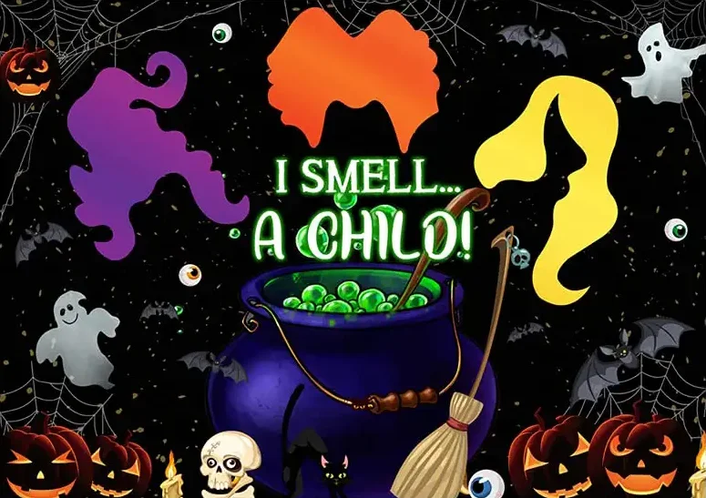 Halloween I Smell A Child Photography Backdrop Drink Up Witches Theme Background Baby Shower Kids Birthday Trick or Treat Party