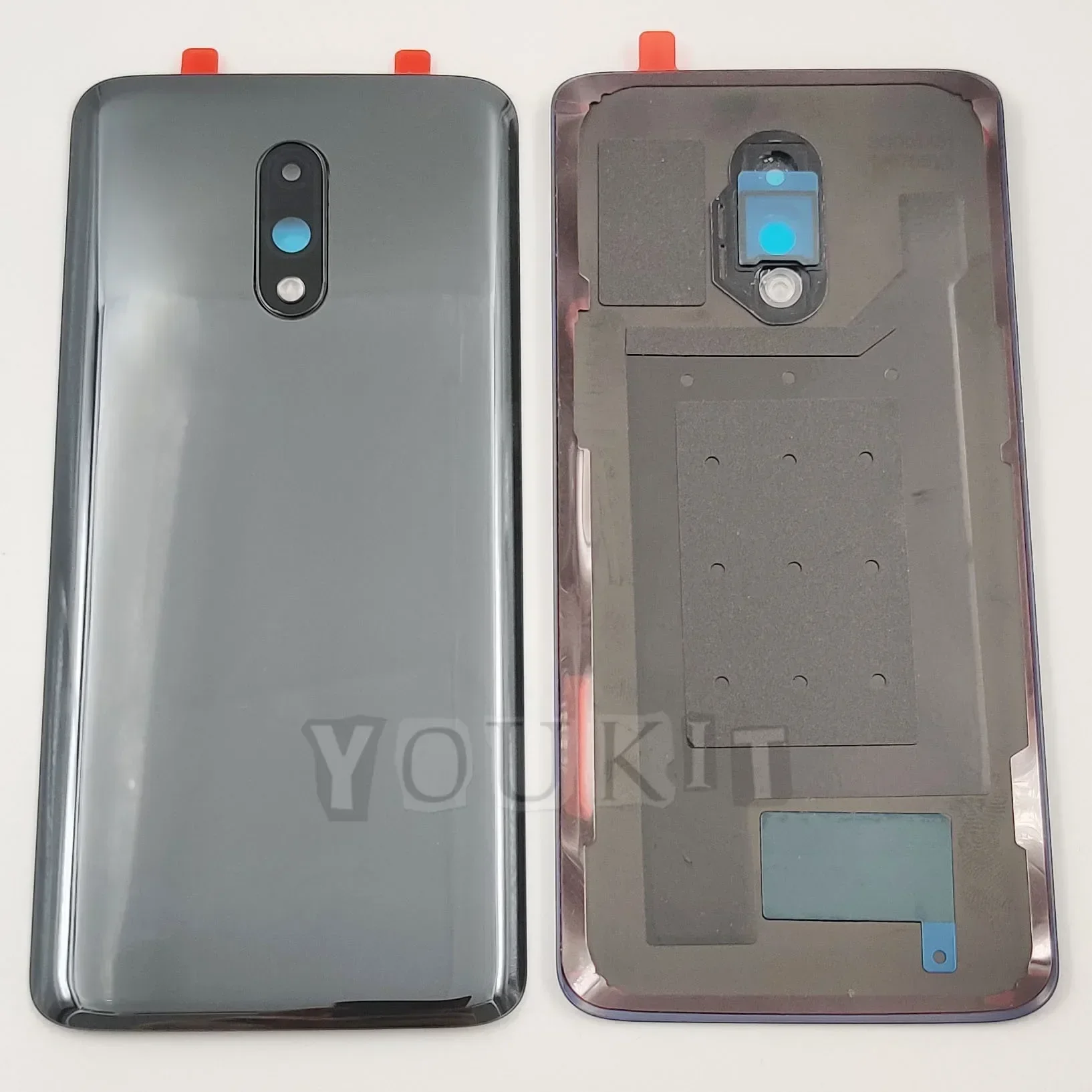 Gorilla Glass Back Door Lid For OnePlus 7 Hard Battery Cover Rear Housing Panel Case Shell With Camera Lens Adhesive