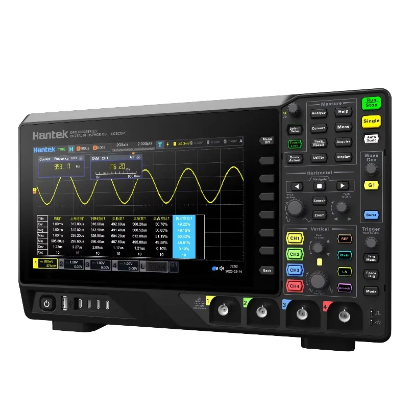 Hantek DPO7504E 4-Channel Digital Phosphor Oscilloscope-500MHz Bandwidth 2GSa/s Sampling Rate 8-Bit Resolution