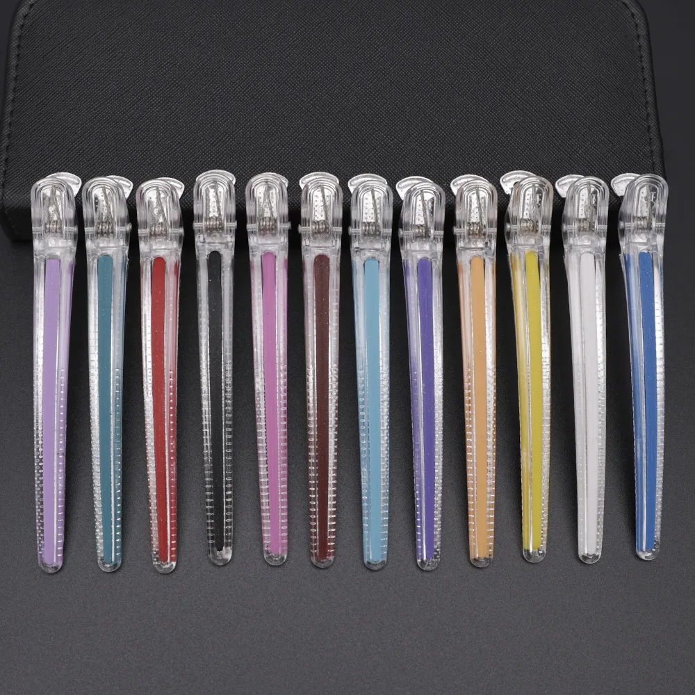 12Pcs/Set Hairdressing Alligator Hair Clips Salon Pro Seamless Clip Rubber Sectioning Barber Styling Barbershop Accessories