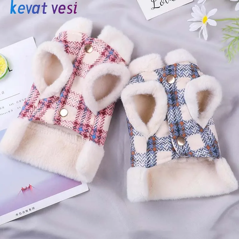 

Dog Coat Winter Warm Dog Jacket for Small Medium Dogs Cats Thicken Fur Collar Dog Clothes French Bulldog Chihuahua Bichon Outfi