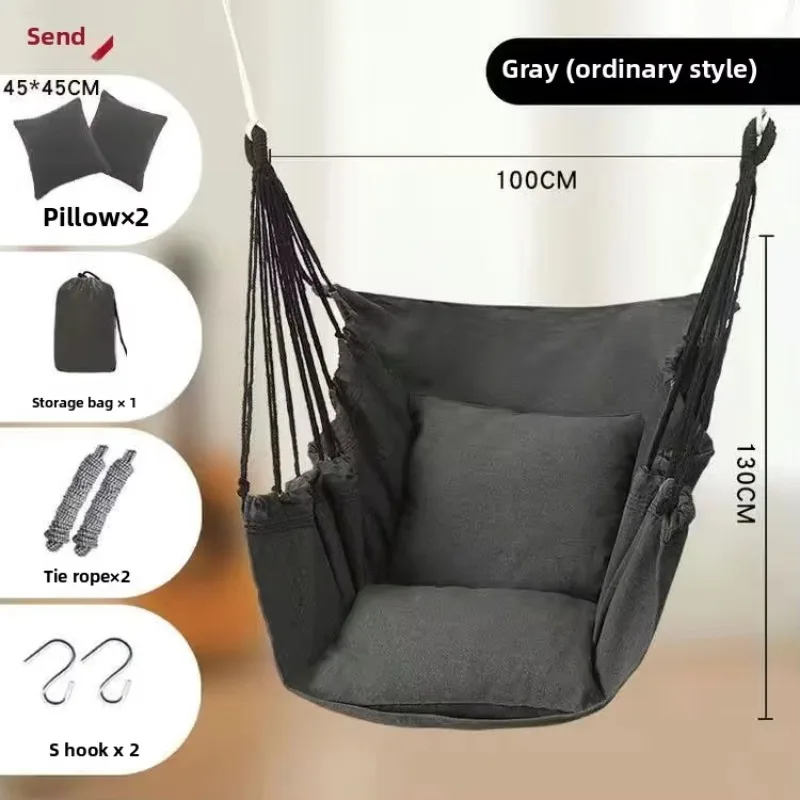 Comfortable Portable Outdoor Camping Hammock Chair Canvas Swing Hanging Chair Leisure Lazy Rocking Chairs For Patio Garden Balco