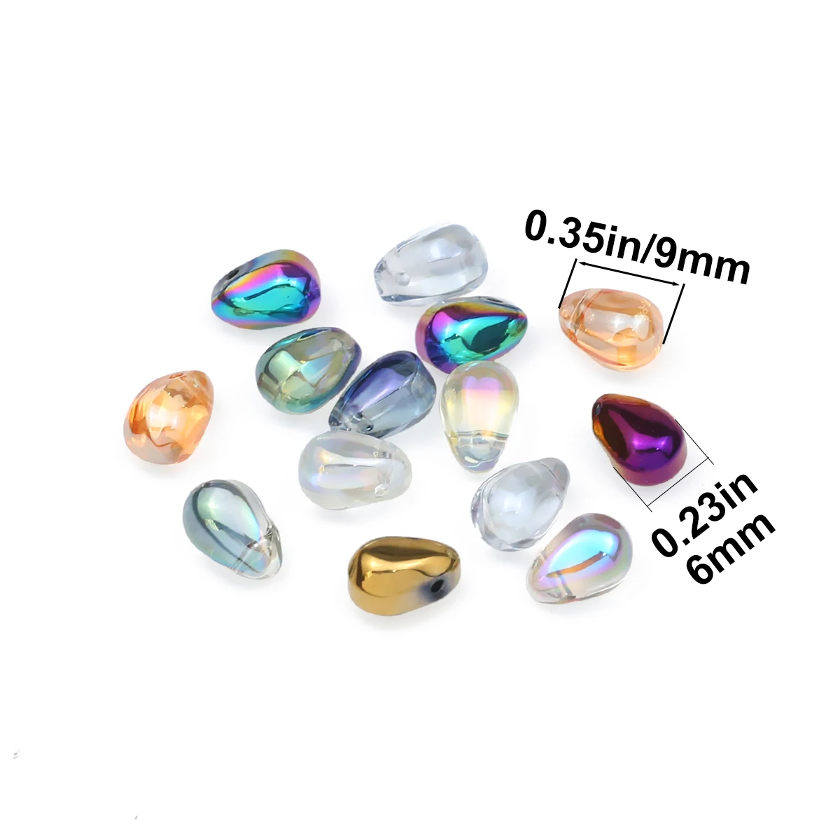 6Mm 90 Stuks Spacer Traan Kralen Ab Color Plating Glas Kristal Losse Kralen Voor Sieraden Diy Armband Accessoires Maken